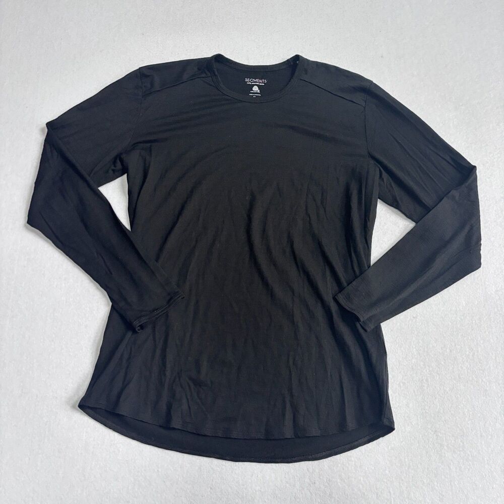 Seg'ments Merino Wool Long Sleeve Shirt Women's XL Black Base Layer Hike